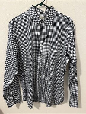 J. Crew Black and White Gingham Button-Down Shirt - Men